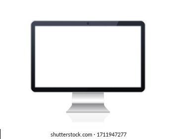 Set of Technological Devices with Blank Screen on White Background . Isolated Vector Elements