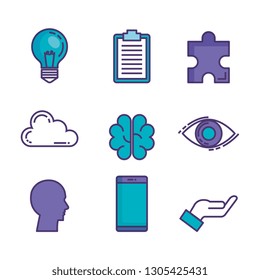 set of technological innovation icons