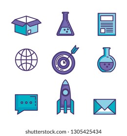 set of technological innovation icons