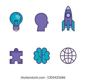 set of technological innovation icons