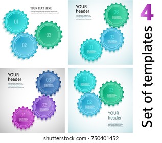 Set Technology abstract design element on white background. Vector illustration eps 10. Can use for business brochure layout, web banner design, coverpage magazine, flyer template, advertising booklet