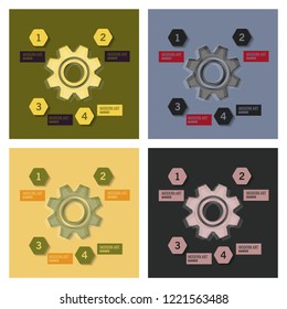 Set of Technology background with gear wheel, cover template. Vector background.