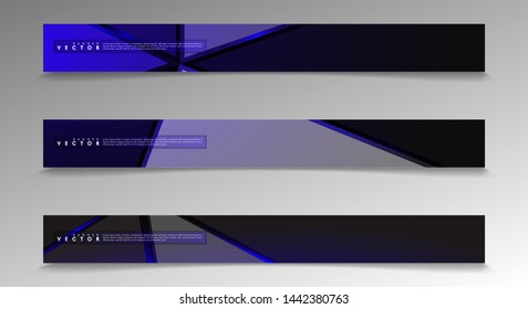 Set technology  of banner vectors with glowing blue light. suitable for any background. blank space for your text
