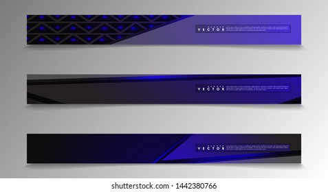 Set technology  of banner vectors with glowing blue light. suitable for any background. blank space for your text