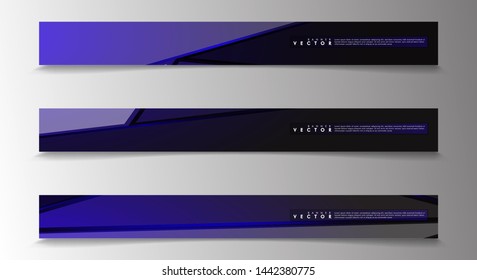 Set technology  of banner vectors with glowing blue light. suitable for any background. blank space for your text
