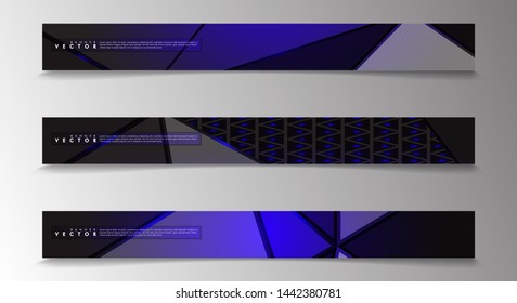 Set technology  of banner vectors with glowing blue light. suitable for any background. blank space for your text