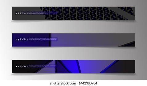 Set technology  of banner vectors with glowing blue light. suitable for any background. blank space for your text