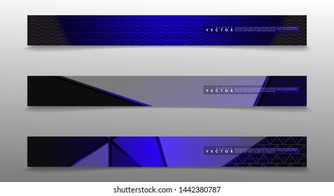 Set technology  of banner vectors with glowing blue light. suitable for any background. blank space for your text