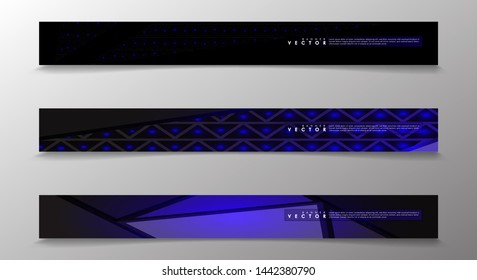 Set technology  of banner vectors with glowing blue light. suitable for any background. blank space for your text