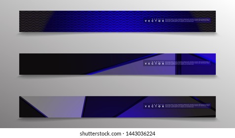 Set technology  of banner vectors with glowing blue light. suitable for any background. blank space for your text