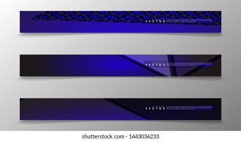 Set technology  of banner vectors with glowing blue light. suitable for any background. blank space for your text