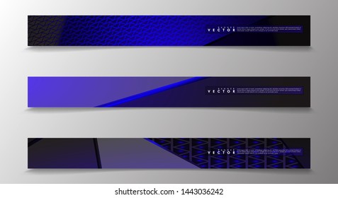 Set technology  of banner vectors with glowing blue light. suitable for any background. blank space for your text