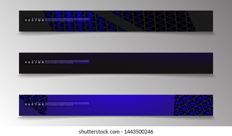 Set technology  of banner vectors with glowing blue light. suitable for any background. blank space for your text