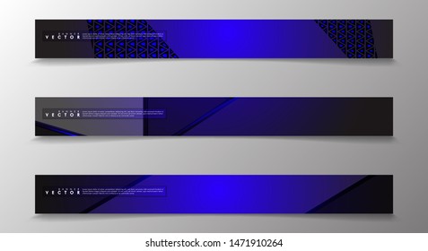 Set technology  of banner vectors with glowing blue light. suitable for any background. blank space for your text