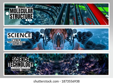 Set of technology banners, vector easy to editable