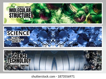 Set of technology banners, vector easy to editable