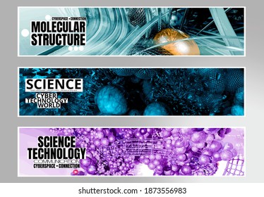Set of technology banners, vector easy to editable