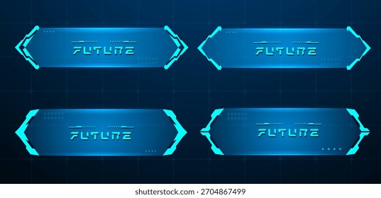 Establezca un cuadro de tecnología o un título de rótulo futurista. Ilustración vectorial	