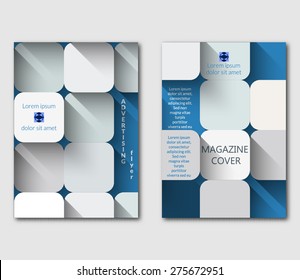 Set of technology business flyer template design. Vector illustration.