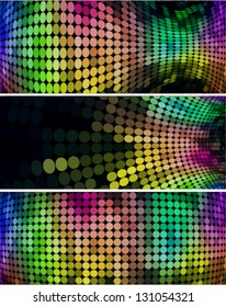 set of technology concept mosaic banners & backgrounds