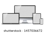 Set technology devices with empty display - vector