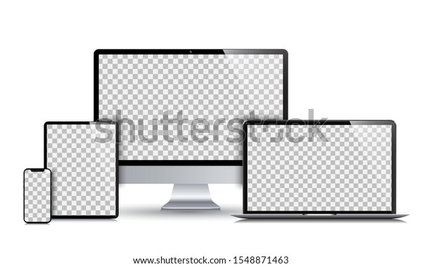 Set Technology Devices Empty Display Stock Stock Vector (Royalty Free ...