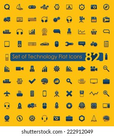 Set of technology flat icons