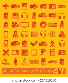 Set of technology flat icons