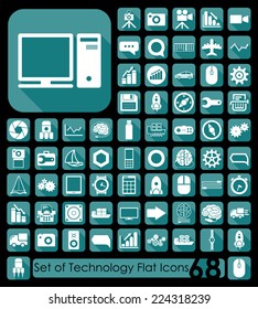 Set of technology flat icons