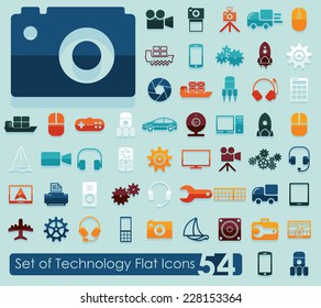 Set of technology flat icons