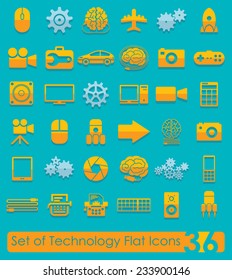 Set of technology flat icons