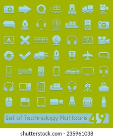 Set of technology flat icons