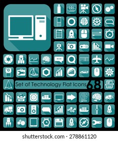 Set of technology flat icons