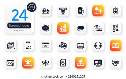 Set Of Technology Flat Icons. Sun Energy, 360 Degree And Loyalty Star Elements For Web Application. Search Map, Best Manager, Work Home Icons. Calendar, Electronic Thermometer. Vector