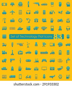 Set of technology flat icons for Web and Mobile Applications
