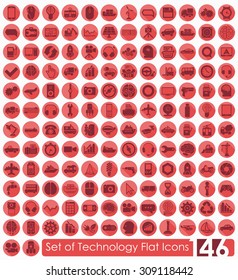 Set of technology flat icons for Web and Mobile Applications
