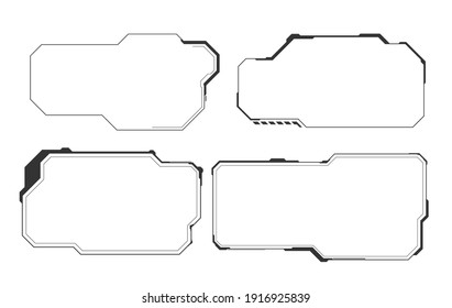 set of technology hud elements design isolated on white background