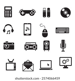 Set of  technology icons  design Icons Pack 