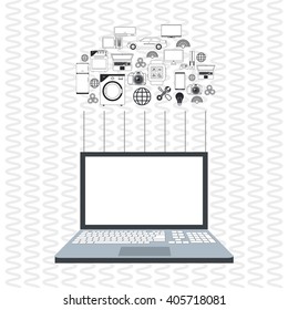 set of technology  icons design, vector illustration