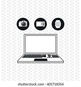 set of technology  icons design, vector illustration