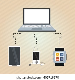 set of technology  icons design, vector illustration