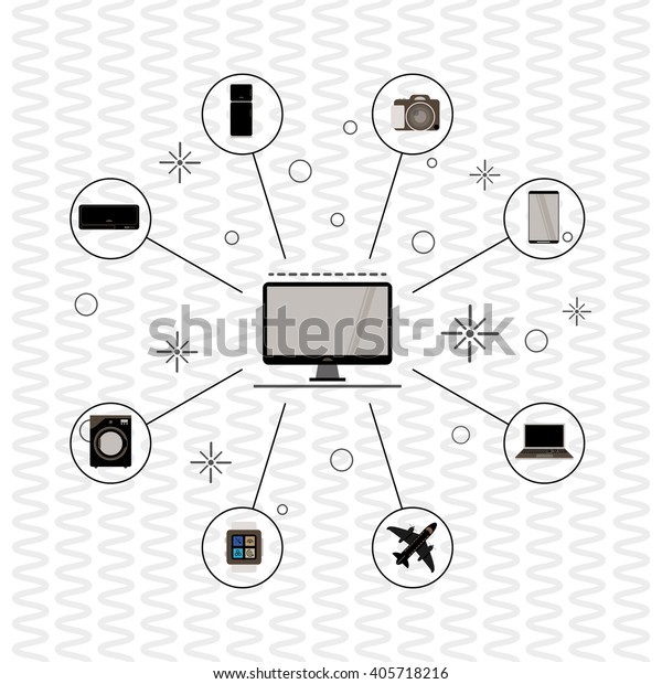 set of\
technology  icons design, vector\
illustration