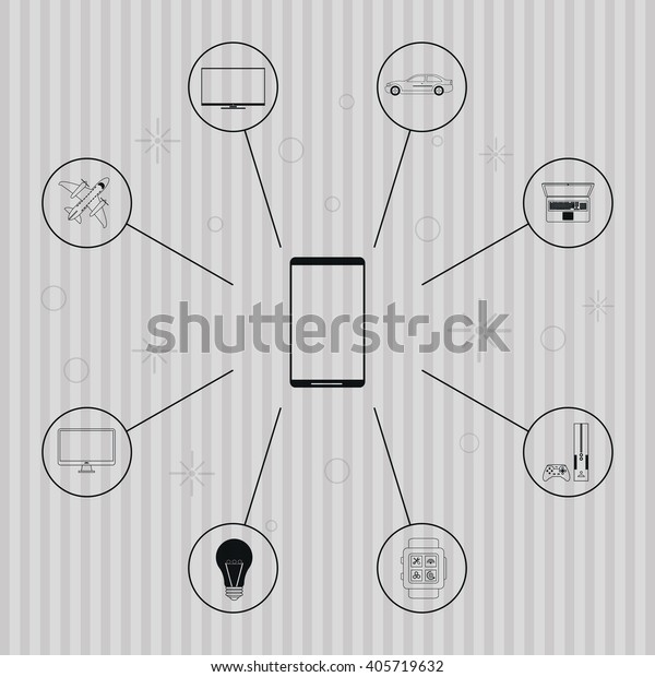 set of\
technology  icons design, vector\
illustration