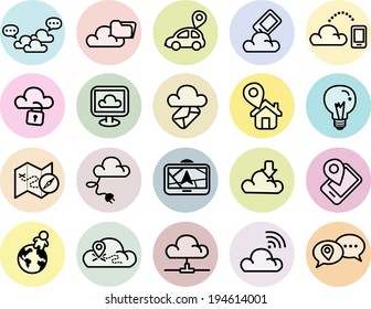 Set of technology icons for web and mobile