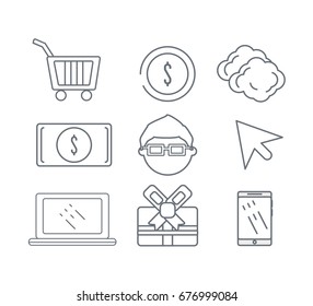set technology information icons service