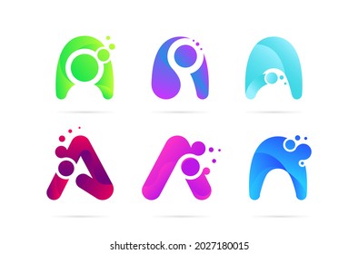Set des Technologiebriefs Ein Logo-Design. Digitale Erstkollektion