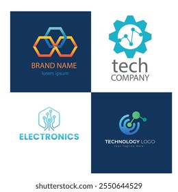 Conjunto de letra de tecnologia S design de logotipo ponto e cartão de visita. inicial S para tecnologia de símbolo, internet, sistema, inteligência artificial e computador.