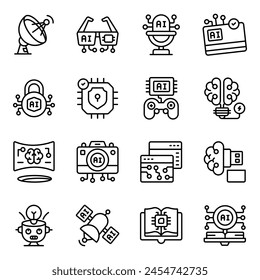 Set of Technology Linear Icons 
