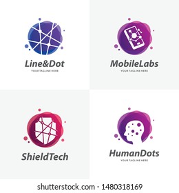 Set of Technology Logo Design Templates
