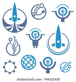 Set of technology logo template.